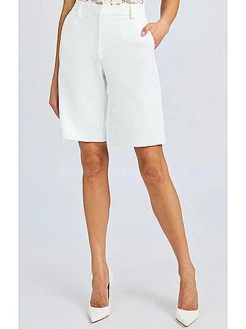 Generation Love Katina Crepe Bermuda Shorts in Bright White (view 2)