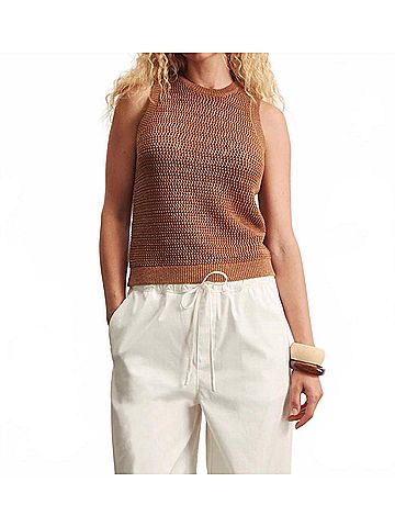 Sanctuary Natural State Halter Tank Top in Toasted Coconut Metallic (view 2)