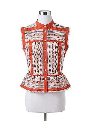 Cleobella Sienna Sleeveless Top in Red. White (view 1)