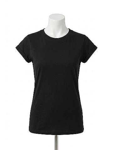 Recycled Karma Cotton Fitted Tee in Black (view 1)