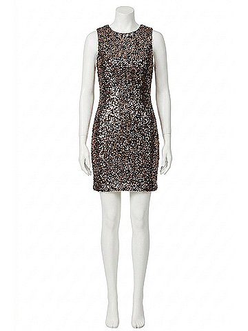 Milly Vivi Tinsel Sequin Mini Dress in Gold (view 1)