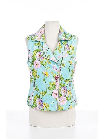 Berek Palm Springs Floral Sequin Vest in Blue Muti (view 1)