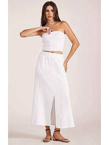 Bobi Textured Tube Top in White (view 2)