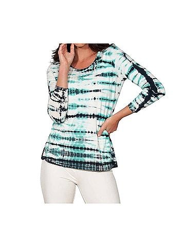 Stella Carakasi Tie Dyed Every Day Tee in Lagoon Tie Dye (view 2)