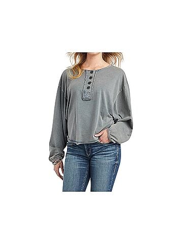 Ariat Pinon Henley Top in Midnightnavy (view 2)