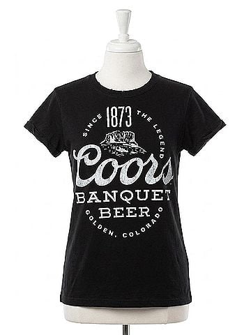 Recycled Karma Coors Banquet Beer 1873 Tee in Black (view 1)