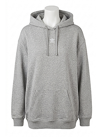 Adidas Women's Originals Adicolor Essential Fleece Oversized Hoodie in Medium Heather Grey (view 1)