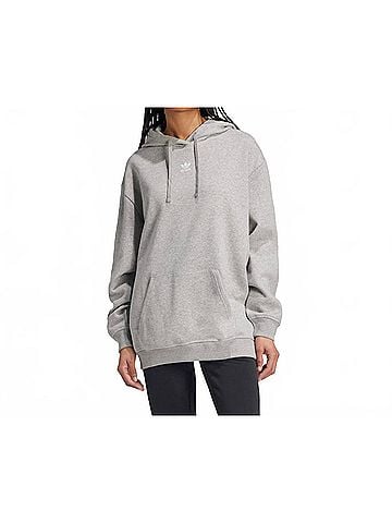Adidas Women's Originals Adicolor Essential Fleece Oversized Hoodie in Medium Heather Grey (view 2)
