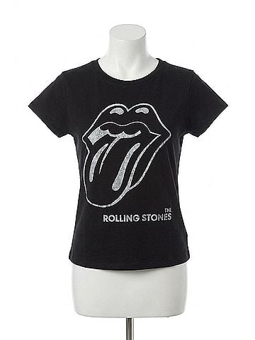 Recycled Karma Rolling Stones Classic Tee in Black (view 1)