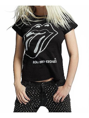 Recycled Karma Rolling Stones Classic Tee in Black (view 2)