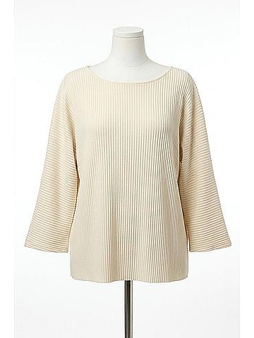 Joseph Ribkoff Pleated Knit Top in Birch (view 1)