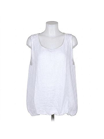 MADE IN ITALY Women's Sadie Linen Tank in Blanc (view 1)
