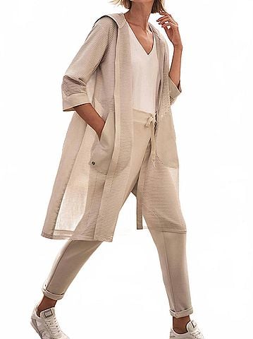Joseph Ribkoff Hooded Mesh Cover-Up in Moonstone (view 2)