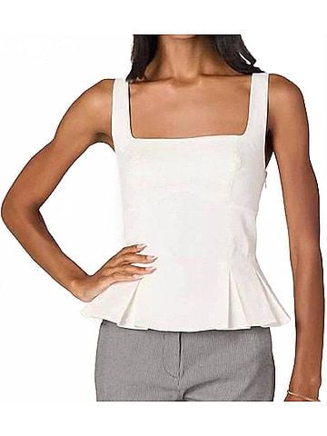 Astr Viki Sleeveless Top in White (view 2)