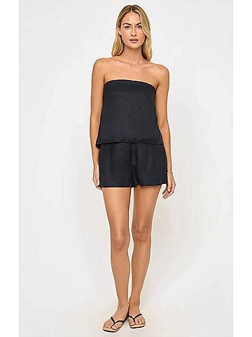 L Space Lia Linen Shorts in Black (view 2)