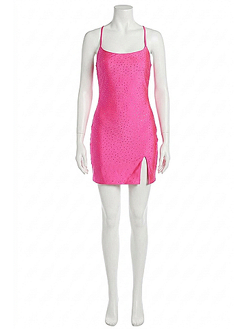 La Femme Backless Mini Dress in Hot Pink (view 1)