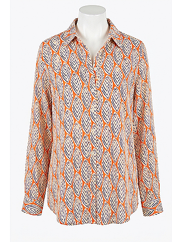 Finley Brette Blouson Sparkle Leaf Print in Orange/Blue/Multi (view 1)