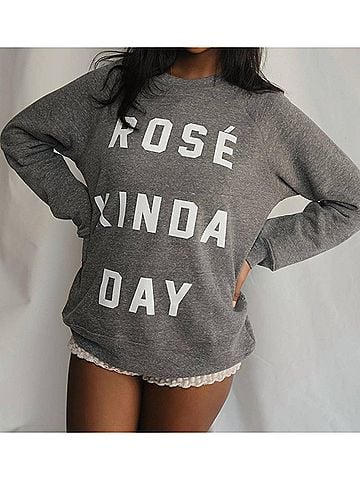 People of Leisure Rosé Kinda Day Pullover in Heather Grey (view 2)