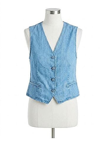 Drew Della Denim Vest in Bleach (view 1)