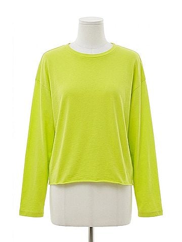 American Vintage Apoly Long Sleeve Tee in Fluorescent Citrus (view 1)