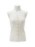 Astr Solid White Ribbed Button Front Top in White Size XS - photo 1
