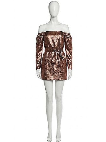 Michael Costello Hadley Mini Dress in Bronze (view 1)