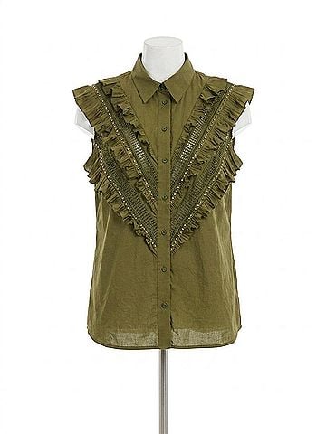 Essentiel Antwerp Jeandarlene Sleeveless Top in Olive Martini (view 1)
