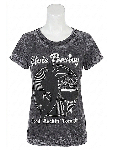 Recycled Karma Sun Records X Elvis Presley King Tee in Black (view 1)