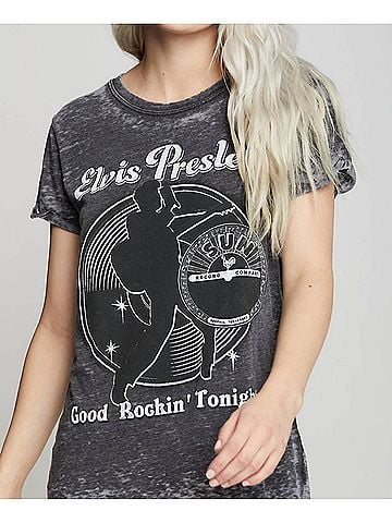 Recycled Karma Sun Records X Elvis Presley King Tee in Black (view 2)