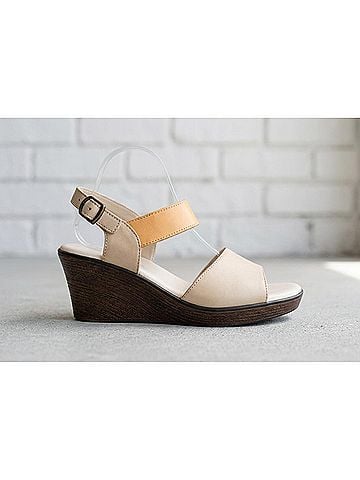 SAS Women's Heather Quarter Strap Wedge Sandal in Cappuccino/Orange (view 1)