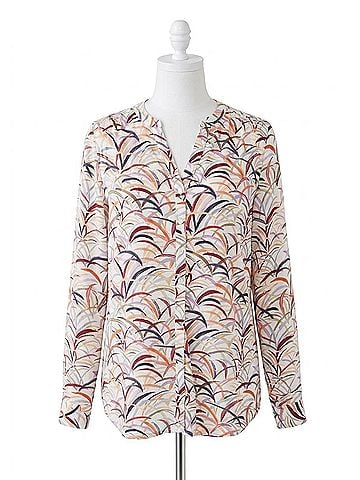 FDJ Colorful Grasses Roll-Up Sleeves Top in Multi (view 1)
