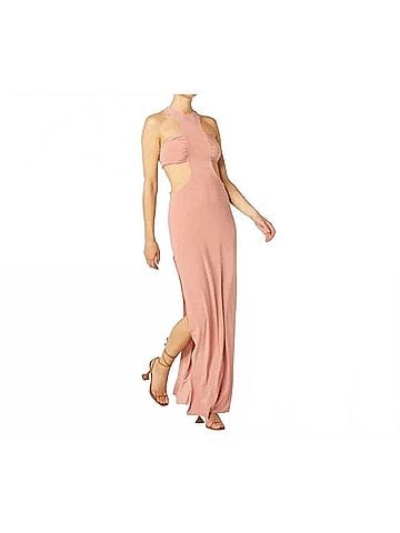 MISA Los Angeles Lyra Cut Out Jersey Knit Maxi Dress in Rose (view 2)