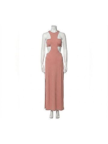 MISA Los Angeles Lyra Cut Out Jersey Knit Maxi Dress in Rose (view 1)