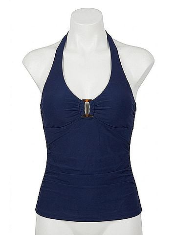 Helen Jon Tortoise Tankini Top in Navy (view 1)