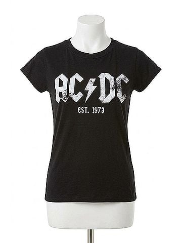 Recycled Karma Ac/Dc 1973 Baby Top in Black (view 1)