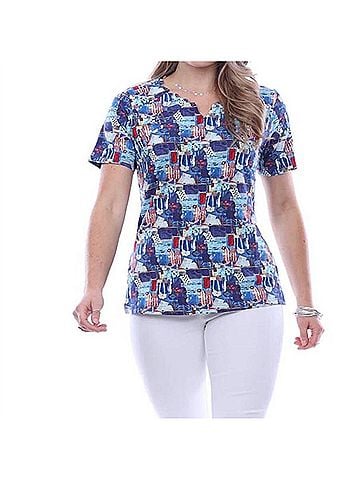 Parsley & Sage Casey Zig Zag Top in Multi (view 2)
