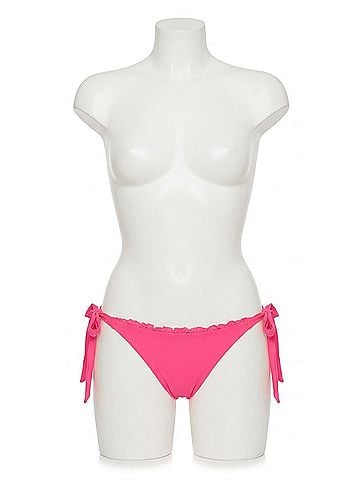 Becca Frills Tie Side Pant Bikini Bottom in Punch (view 1)