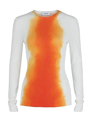 Salvatore Ferragamo Women's Ombre Knit Long Sleeve Top in White (view 1)