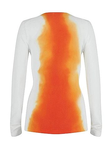 Salvatore Ferragamo Women's Ombre Knit Long Sleeve Top in White (view 2)