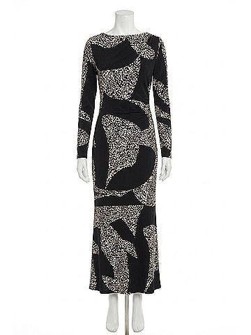 Donna Morgan Risi Matte Jersey Maxi Dress in Black/Tan (view 1)