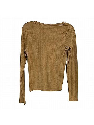 Eddie Bauer Women's Perfect Pointelle Long Sleeve Top in Camel Brown (view 1)