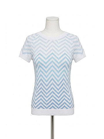 Milly Kaira Knit Top in Blue Multi (view 1)