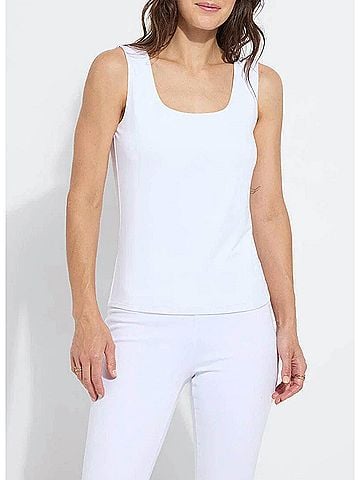 Lyssé Evie Scoop Neck Tank Top in White (view 2)