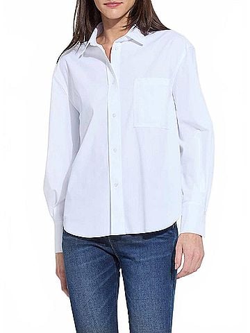 Lyssé Desire Balloon Sleeve Shirt in White (view 2)