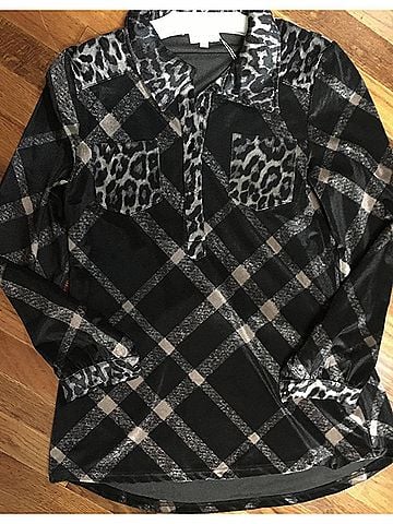 Adore Animal Print Blouse in Black (view 2)