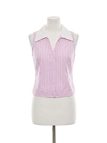Central Park West Ora Poplin Smocked Halter Top in Pink (view 1)