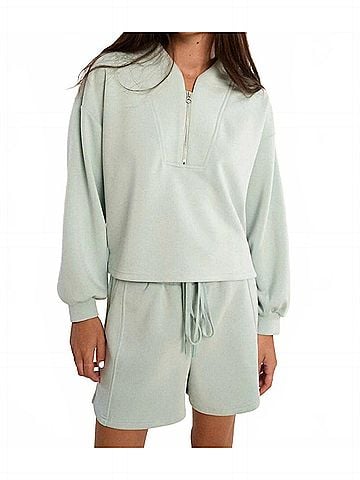 Molly Bracken Edie Half Sip Top in Sage (view 2)