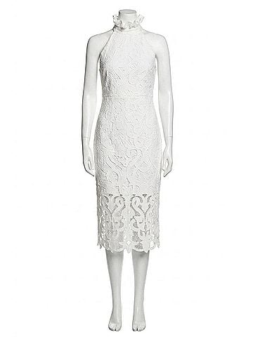 Milly Bridget Guipure Lace Midi Dress in White (view 1)
