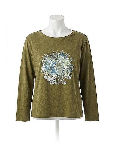 Habitat Destination Sunflower Boxy Tee in Green (view 1)