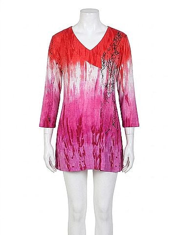 Parsley & Sage Poppy V-Neck Tunic in Multi (view 1)